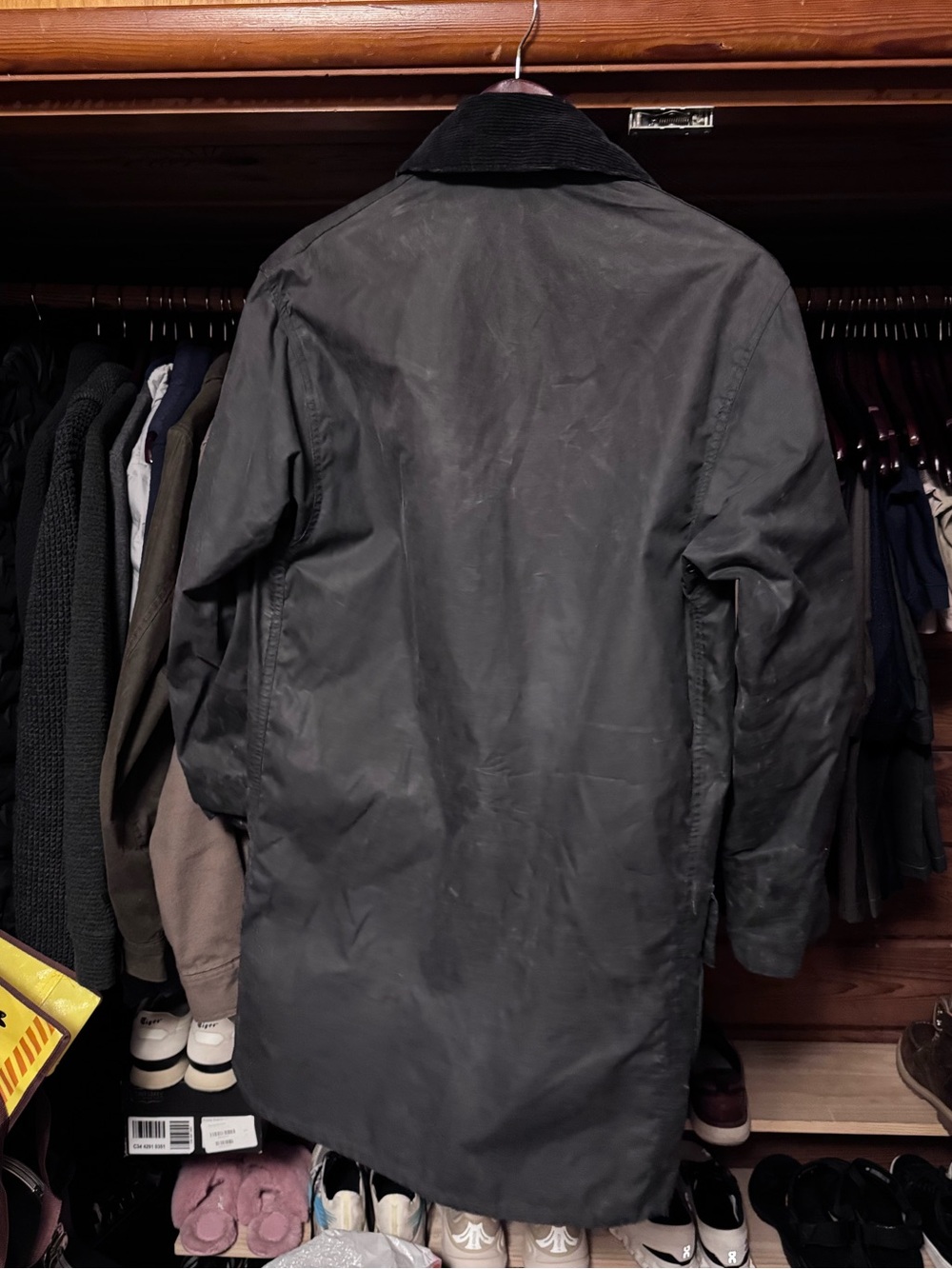 Men's Waxed Cotton Field Jacket - Dark Blue - Picture 3 of 7